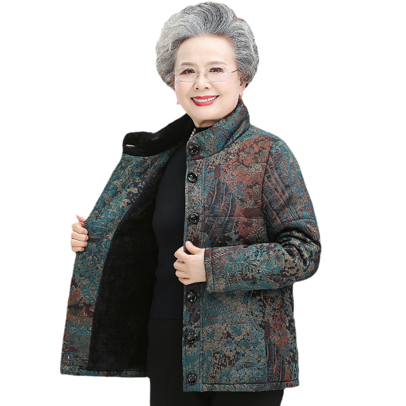冬装加绒棉衣外套中老年女装棉袄