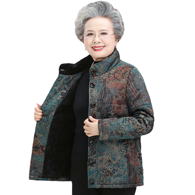 冬装加绒棉衣外套中老年女装棉袄
