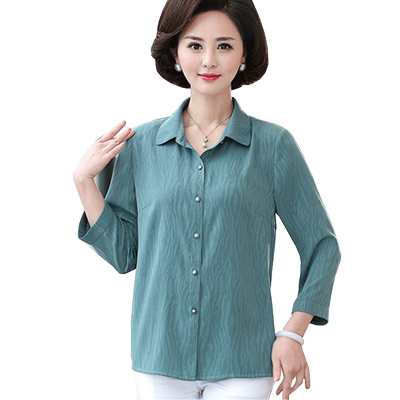 妈妈春夏装新款衬衣女中老年薄款
