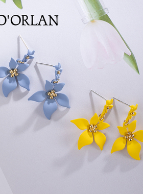 花朵纯银耳环女2023年新款潮高级感轻奢女神范设计感花瓣耳饰耳钉