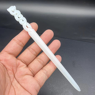 新款仿白玉龙形发簪琉璃剑来簪子新中式发钗汉服头饰发饰支持刻字