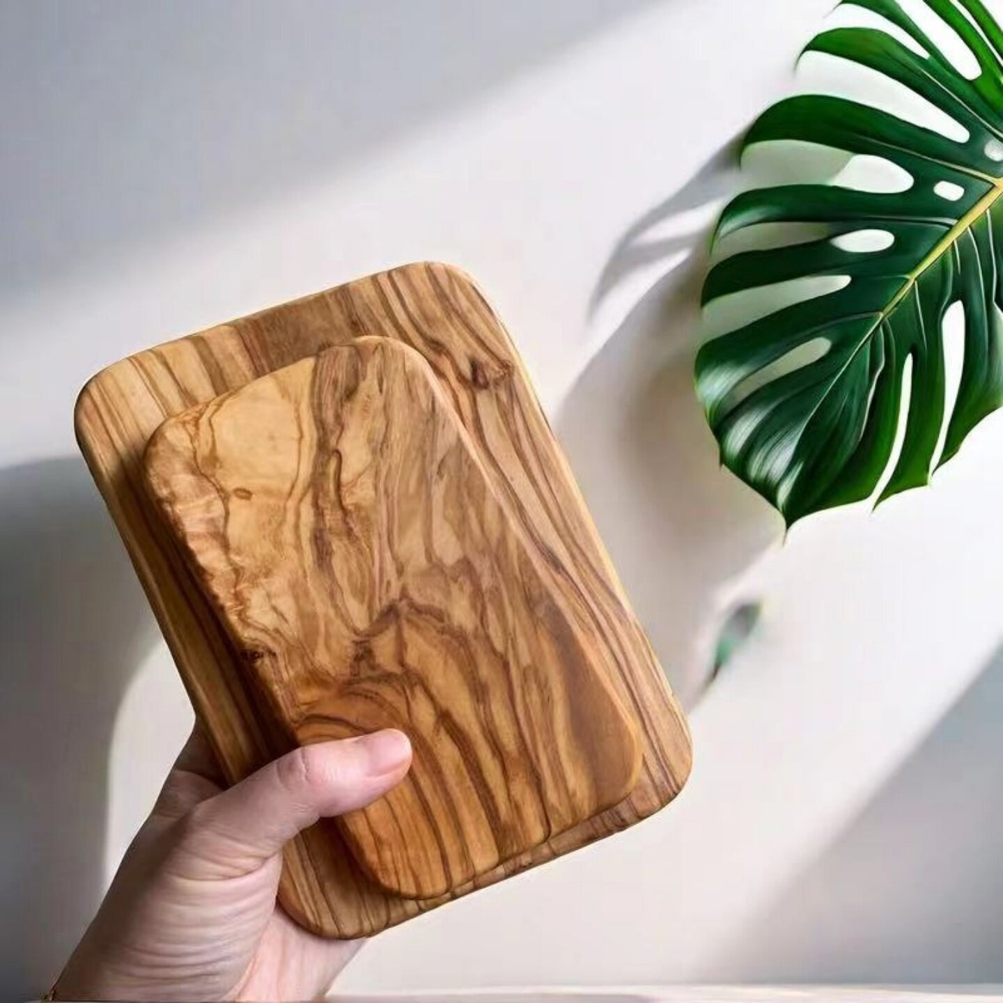 橄榄木整木无漆无蜡户外露营砧板辅食小菜板实木迷你早餐水果切板