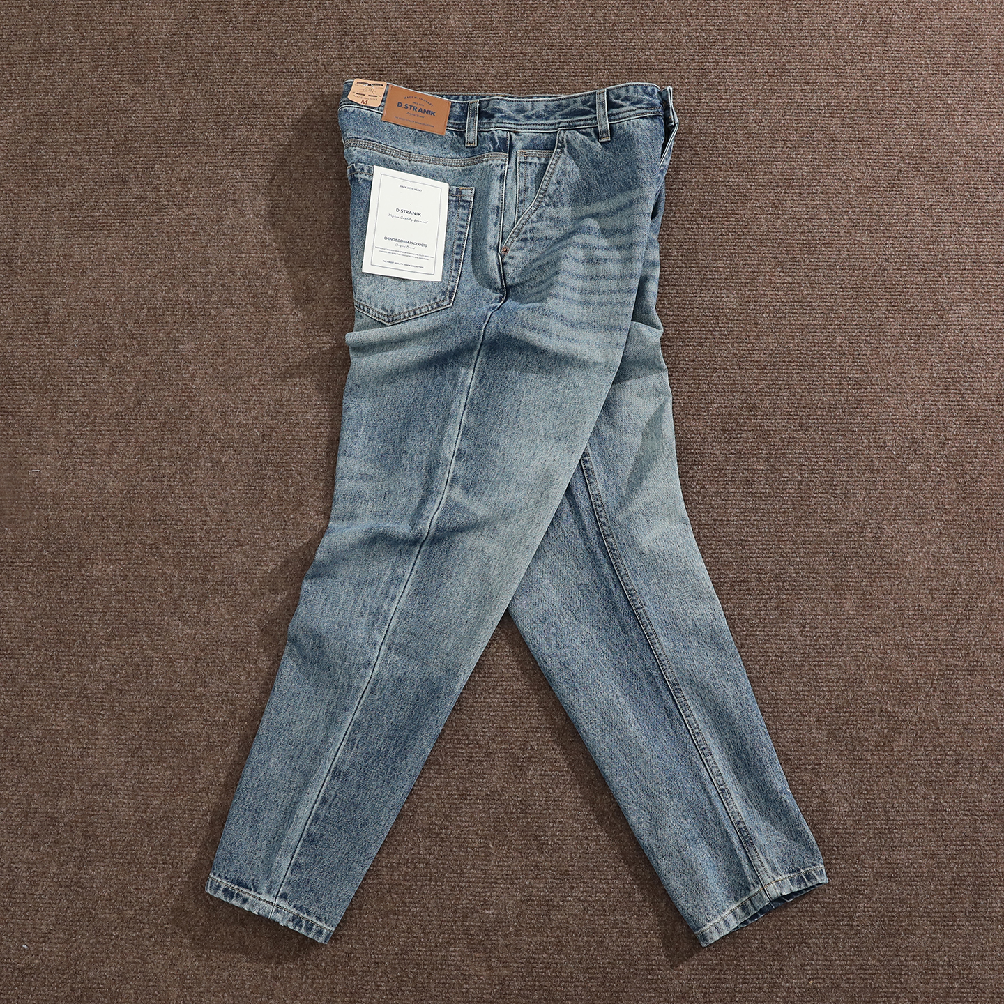 男士秋季重磅新款纯棉宽松直筒休闲裤潮流厚实水洗复古百搭牛仔裤