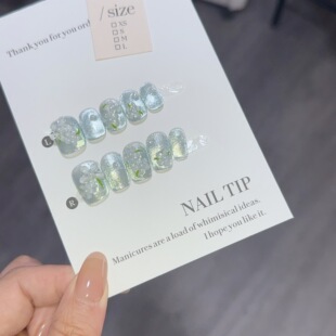 【盐湖花】纯手工制作美甲追光猫眼夏日立体小花穿戴甲可拆卸