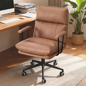 现代简约硅胶皮电脑椅舒适久坐办公椅可逍遥老板椅家用书房加厚椅