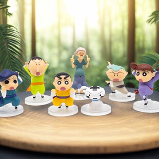 韩国蜡笔小新摆件功夫人偶小新手办盲盒功夫少女小兰阿呆风间卡通