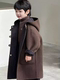 男童毛呢外套冬洋气儿童加厚中长款 夹棉 女中大童呢子大衣撞色韩版