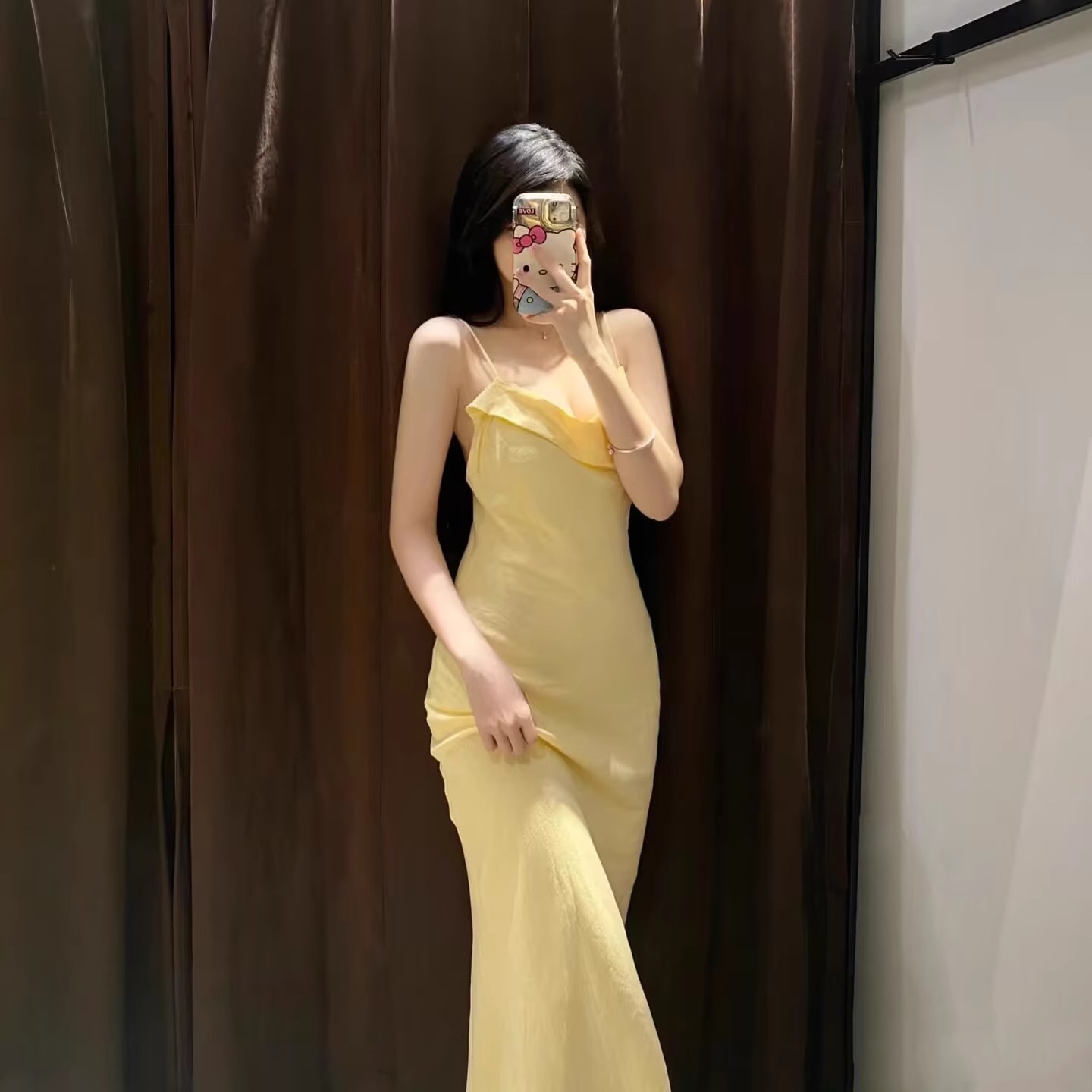 夏季新品女装混纺迷笛连衣裙