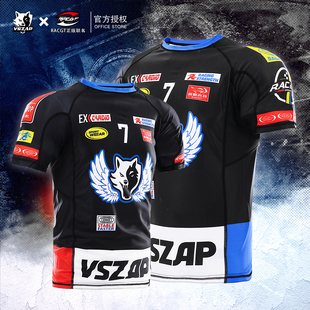 VSZAP搏击格斗短袖T恤巴西柔术训练运动紧身透气赛车风柔术防磨衣