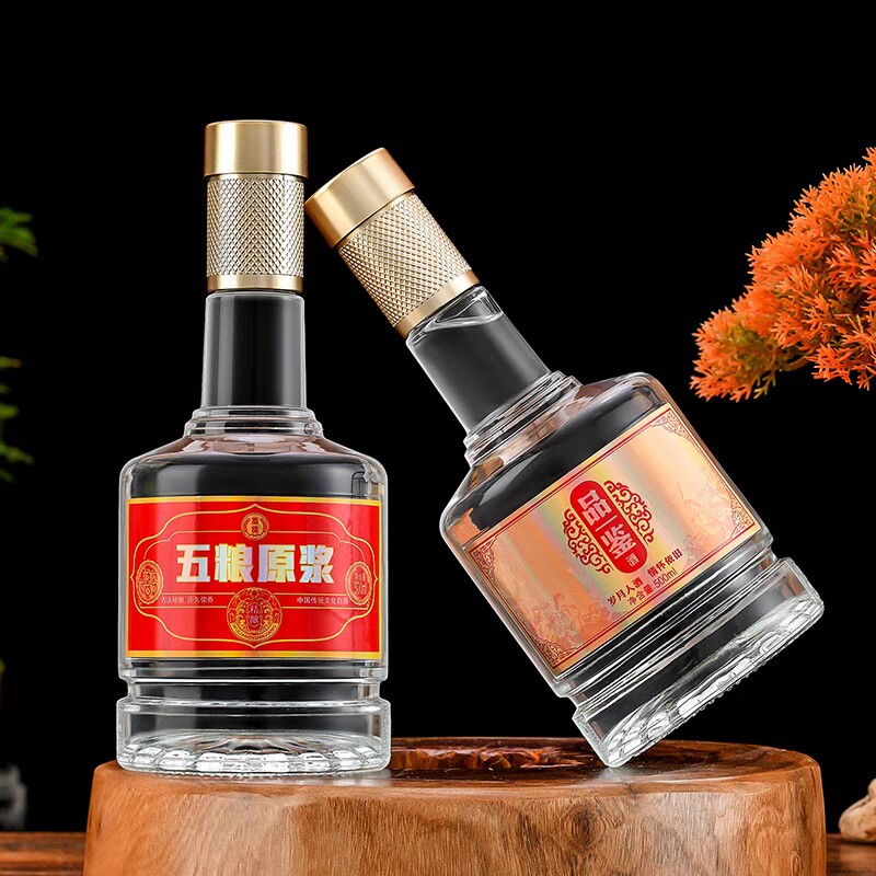 高端新款汾酒瓶一斤装酒瓶空瓶晶白料散酒瓶透明原浆喜婚宴白酒瓶