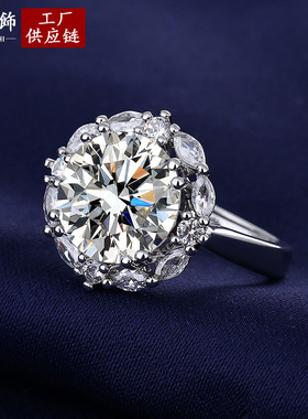 直播热卖大女鸽子蛋五克拉仿真指女式指环跨境戒指