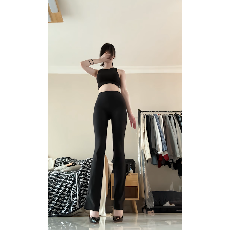 体美缘微喇女弹力修身显瘦瑜伽裤