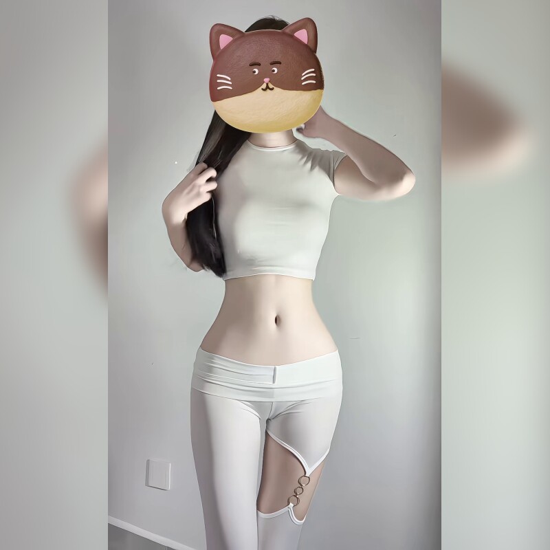 体美缘瑜伽裤女白色紧身裤修身显瘦弹力运动长裤四季