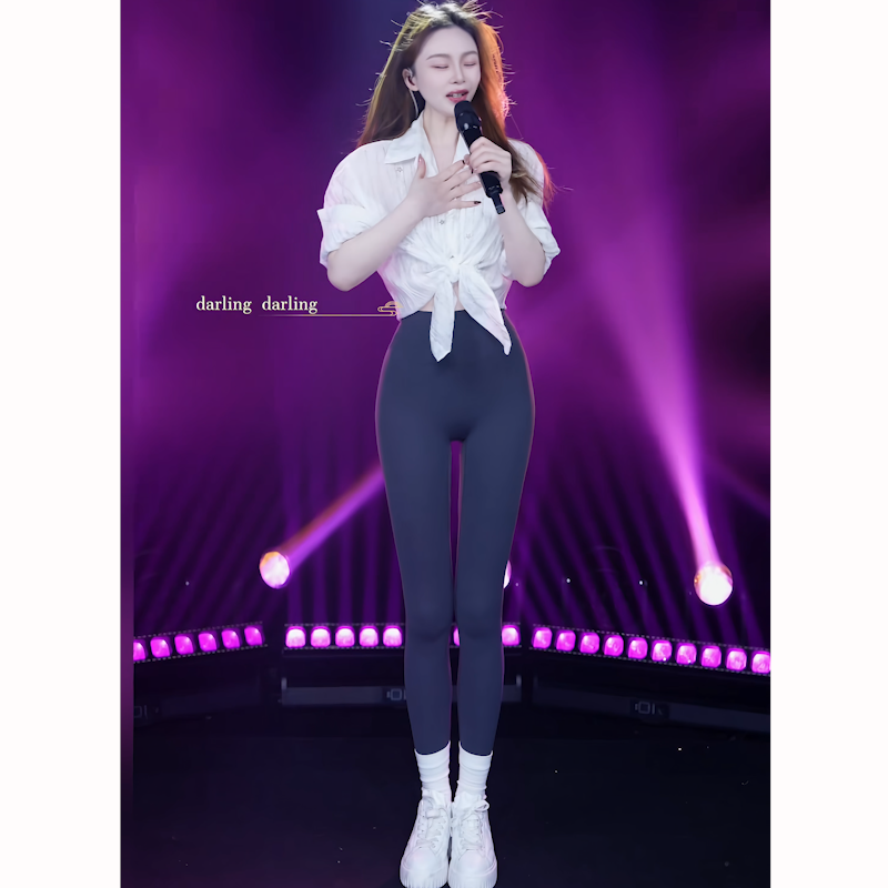 体美缘高腰收腹提臀鲨鱼瑜伽裤