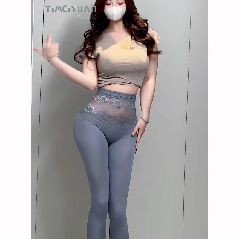 体美缘芭蕾风高腰紧身裤女弹力修身显瘦瑜伽长裤莱卡面料