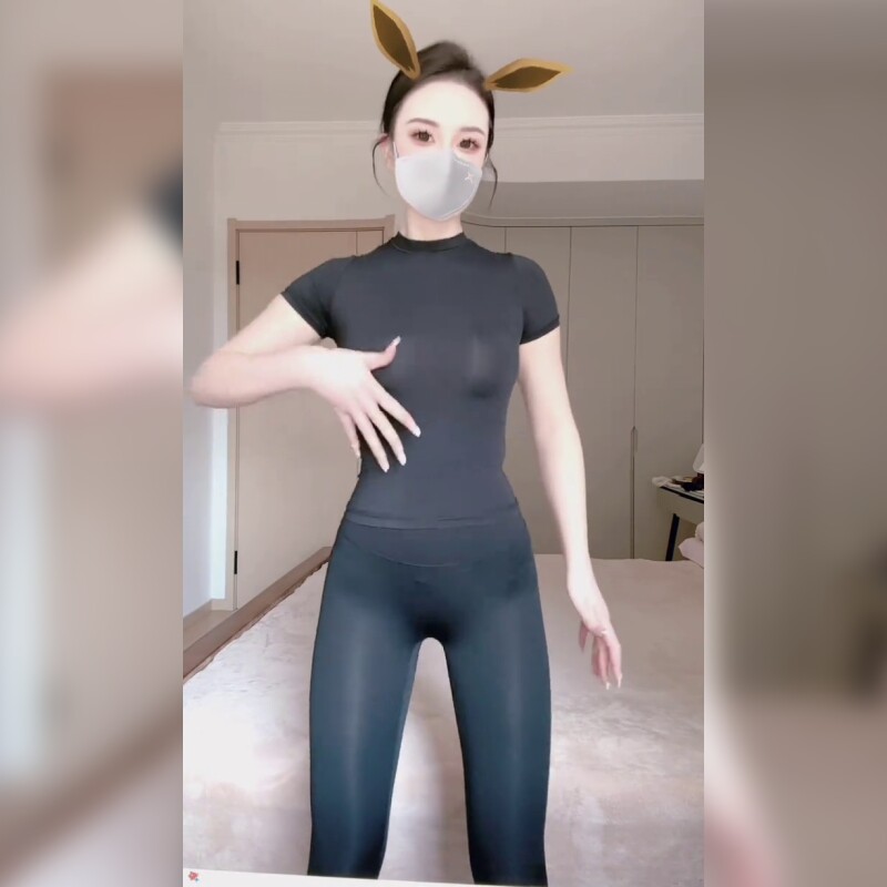 体美缘高腰紧身裤女黑色显瘦修身瑜伽裤速干弹力运动长裤理想腰臀