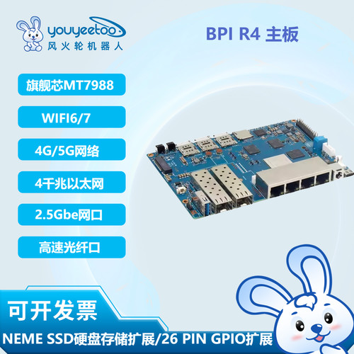 香蕉派Banana Pi BPI R4开发板SFP光电口 WiFi7网卡联发科MT7988A