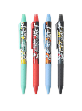 晨光按动热可擦按动中性笔0.5晶蓝黑可擦笔AKPJ2608