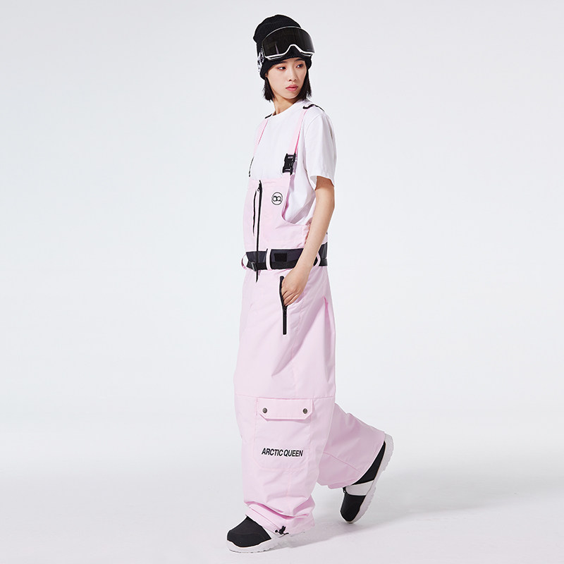 2023新款滑雪背带裤男女专业压胶单板双板防风防水加棉保暖滑雪裤