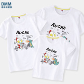 潮高端纯棉父子短袖 t恤2022新款 夏一家三口四口夏季 奥特曼亲子装