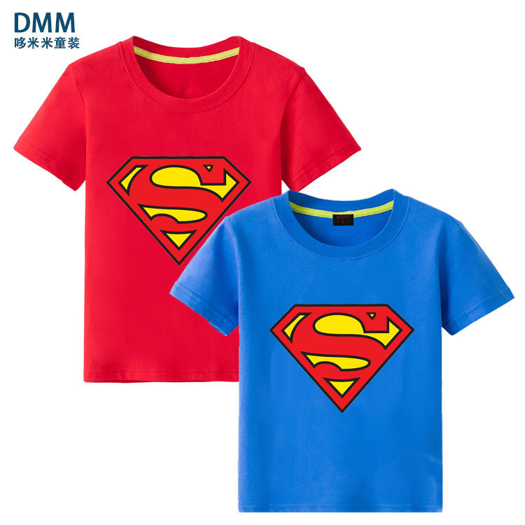 2020夏装新款男女儿童短袖T恤宝宝纯棉打底衫舒适超人半袖童装