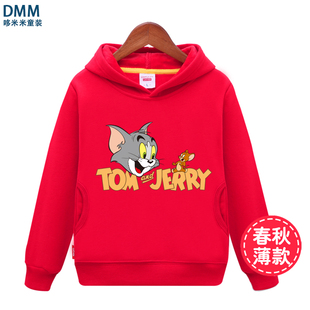 男童装 韩版 秋装 潮洋气时尚 长袖 猫和老鼠卫衣儿童女童卫衣2019新款