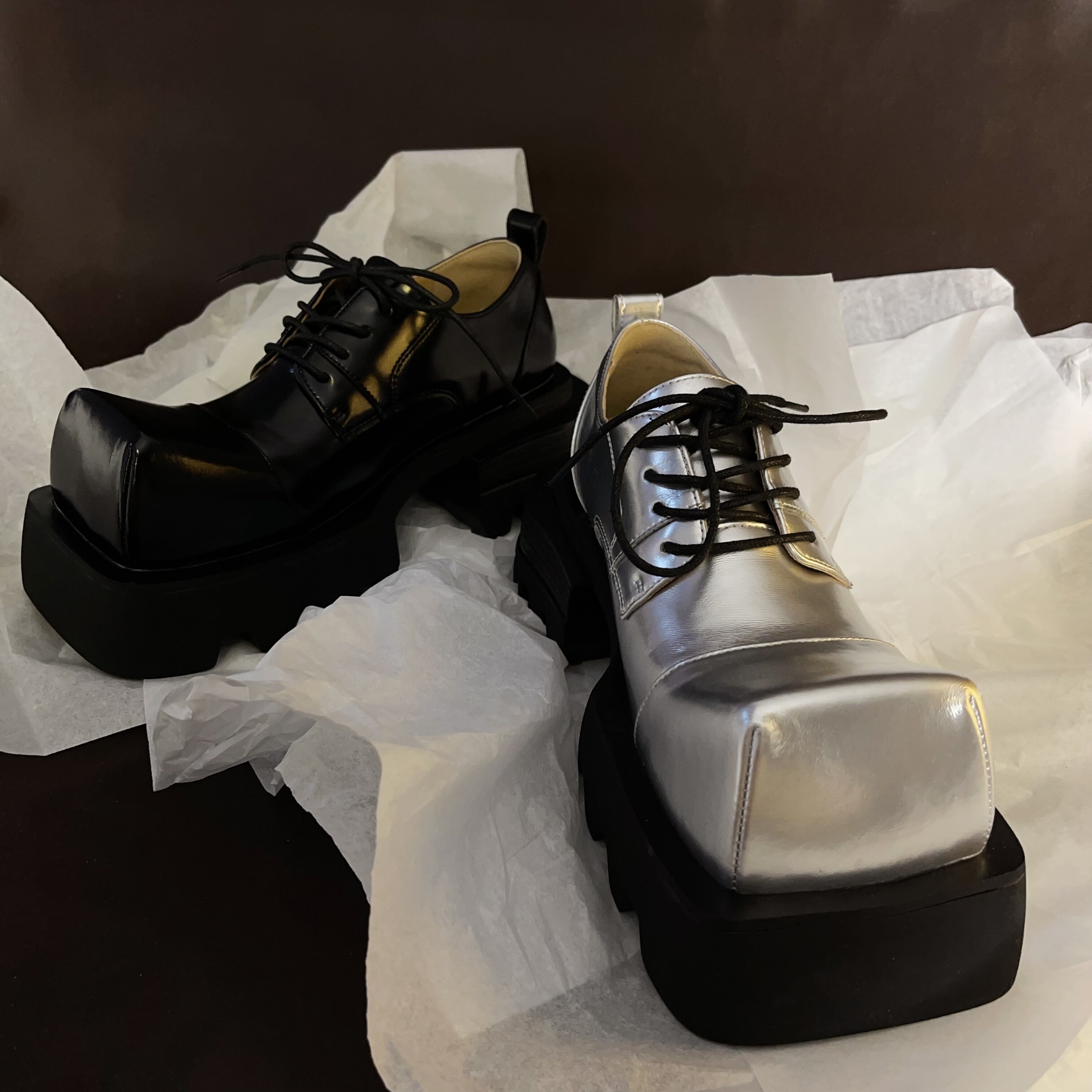 缇麦茵-6cmT26999潮酷个性英伦风小众厚底复古时尚方头单鞋