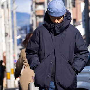 日单强货9万9 2025冬男连帽外套日系宽松户外防水中长加厚羽绒服