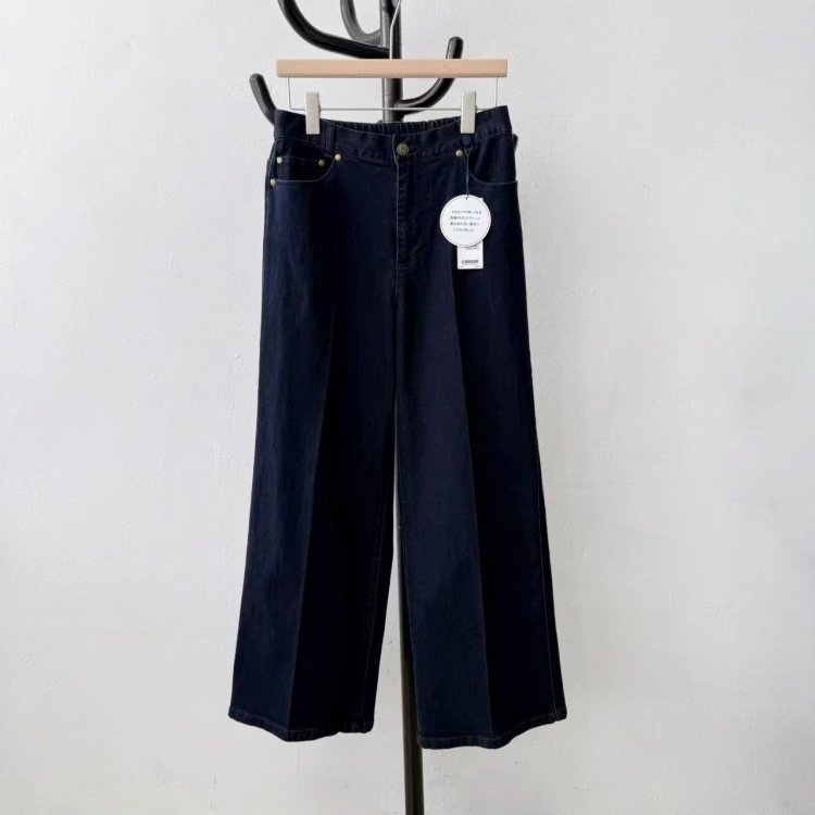 日本原单厚重复古直筒阔腿牛仔裤