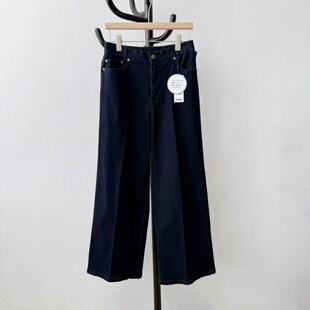 日本原单2025秋冬女式厚重款复古直筒牛仔裤日系外贸水洗阔腿长裤