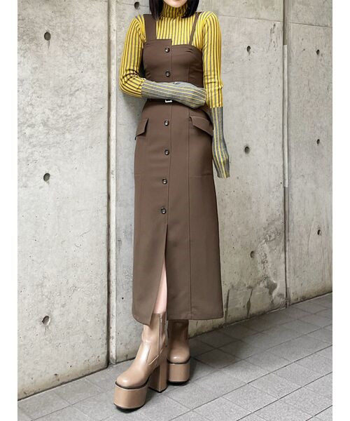 日本高端春秋季腰带背带裙日系外贸原单显瘦高腰吊带连衣裙