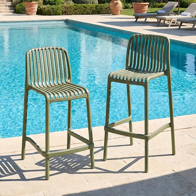 北欧简约塑料吧台椅子靠背家用可叠放休闲户外椅酒吧户外高脚凳子,住宅家具,高脚凳,淘宝优惠券,粉丝福利购,淘宝优惠卷