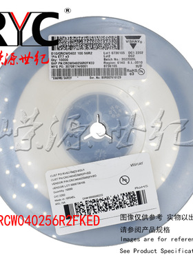 CRCW040256R2FKED VISHAY 厚膜电阻器 SMD 1/16watt 56.2ohms 1%