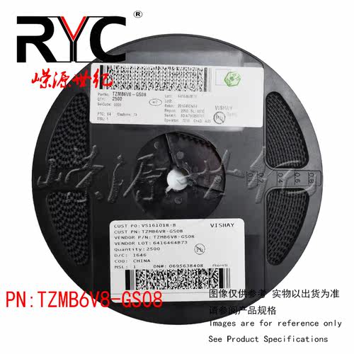TZMB6V8-GS08 SOD-80 VISHAY 原装 稳压二极管 6.8 Volt 0.5W 2%