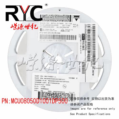MCU08050D1001DP500 VISHAY 薄膜电阻器 MCU 0805-25 0.5% P5 1K0