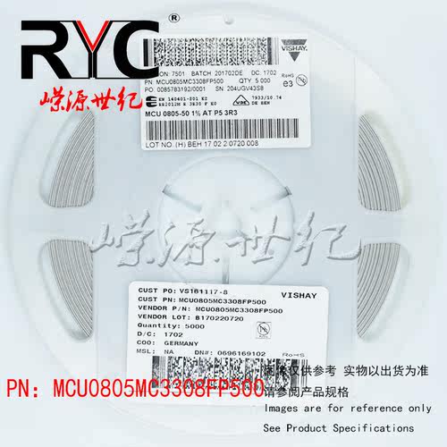 MCU0805MC3308FP500 Vishay 进口原装 SMD 0805 100KOHM 1% 1/5W