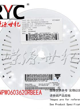 TNPW0603620RBEEA VISHAY 原装 薄膜电阻器SMD 620ohms .1% 25ppm