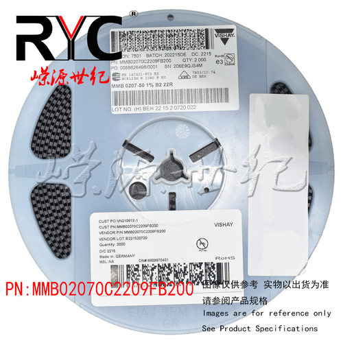 MMB02070C2209FB200 VISHAY威世 全新原装MELF电阻器1W 22ohms 1%