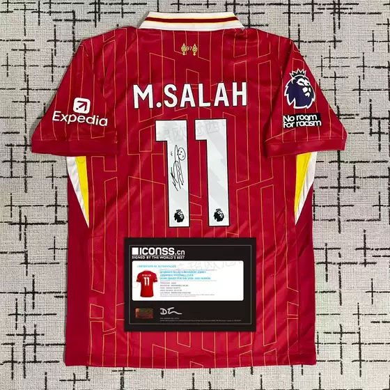 2425 Liverpool Home Number 11 Salah Signed Jersey Player Version Autographed Collectible Top Football Uniform