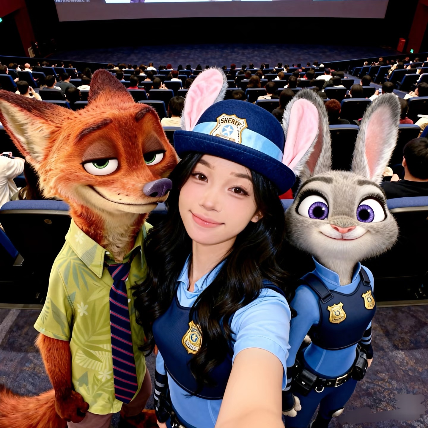 朱迪兔子警官cos卡通耳朵帽子女可爱圆顶礼帽疯狂动物城贝雷帽潮