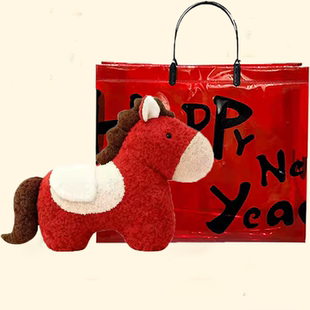 2026新款马年抱枕异形毛绒玩偶沙发客厅装饰摆件小宝马靠枕礼物