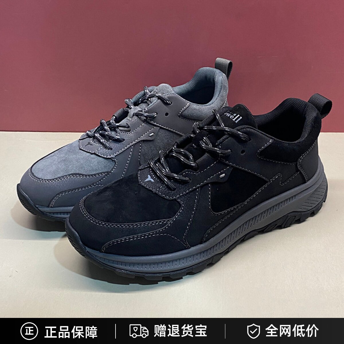 好人缘男鞋2024秋季新款真皮麂皮透气软底运动休闲跑步鞋O9QTC39Q