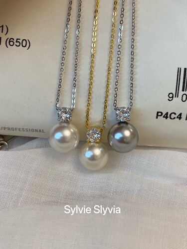 方糖戴妃施家珍珠项链锁骨链纯银