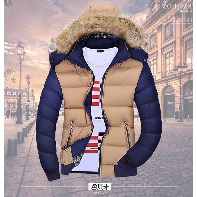 men winter down jacket warm wool collar cotton padded coat|ruв категории Мужская одежда, куртка - от Buy2taobao.com для оказания профессиональной услуги покупки агента Taobao