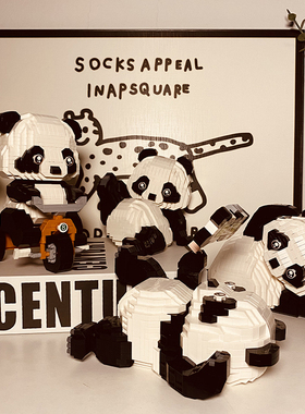 Bros Block国产积木卡通熊猫国潮风成年高难度微小颗粒拼装男女孩