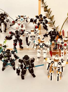 Bros Block国产积木先锋战队机器人小颗粒拼装玩具男孩子儿童礼物