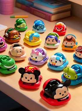 Bros Block野想迪士尼碰碰车双回力小汽车益智拼装儿童玩具总动员