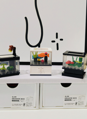 Bros Block国产积木微观世界鱼缸桌面摆件儿童益智拼装玩具龙虾箱