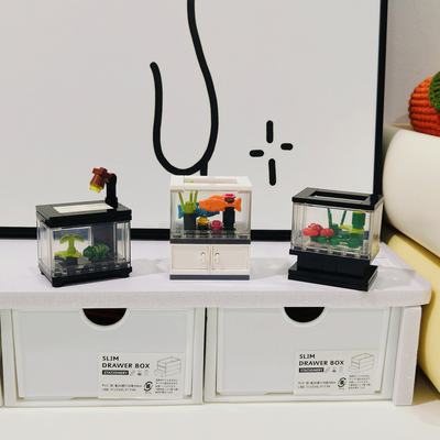 BrosBlock微观世界鱼缸拼装积木