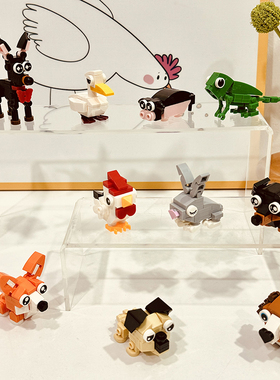 Bros Block国产积木萌趣动物小颗粒拼装玩具柯基男女儿童益智礼物